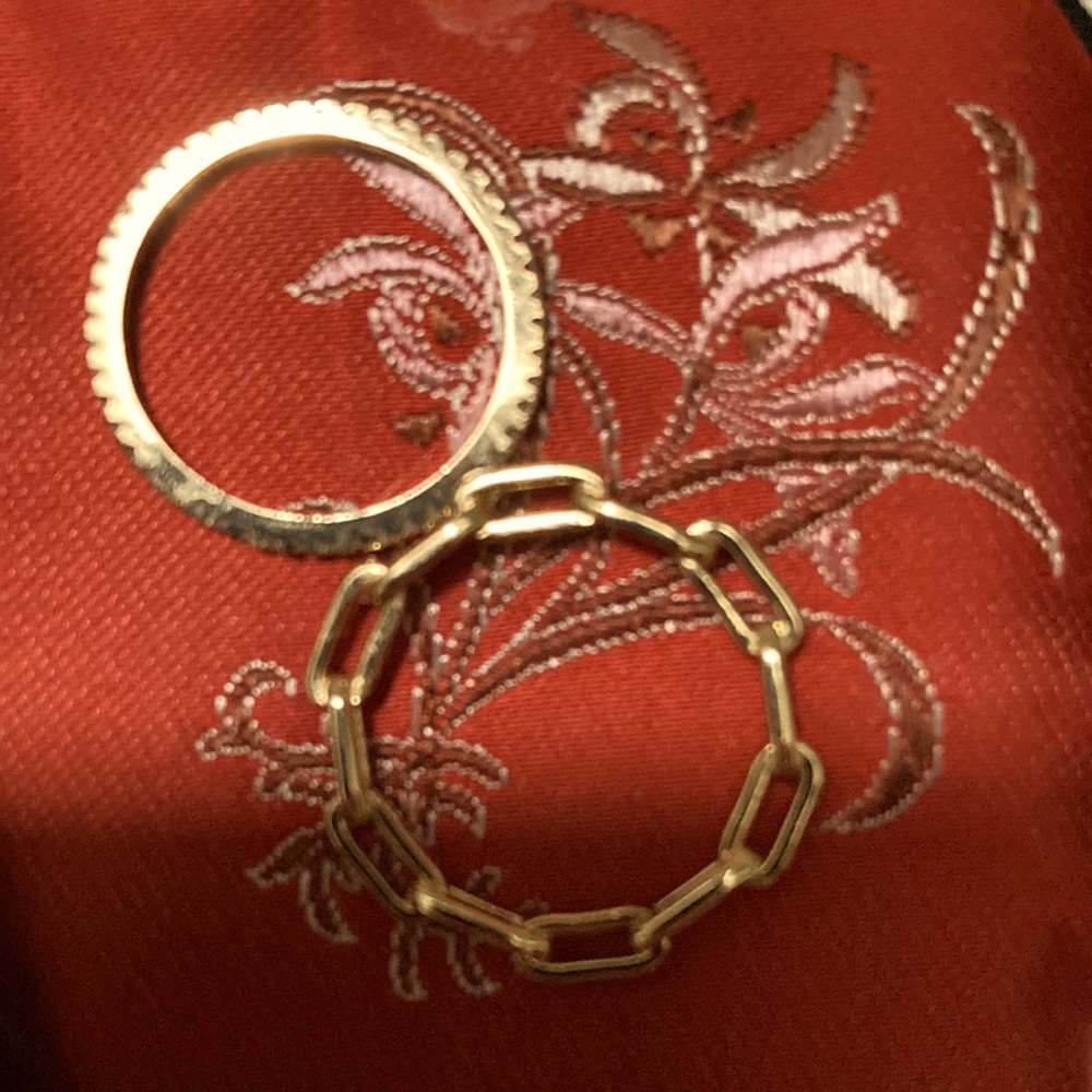Costume Jewelry Yellow Gold Rings Set (2) of Two